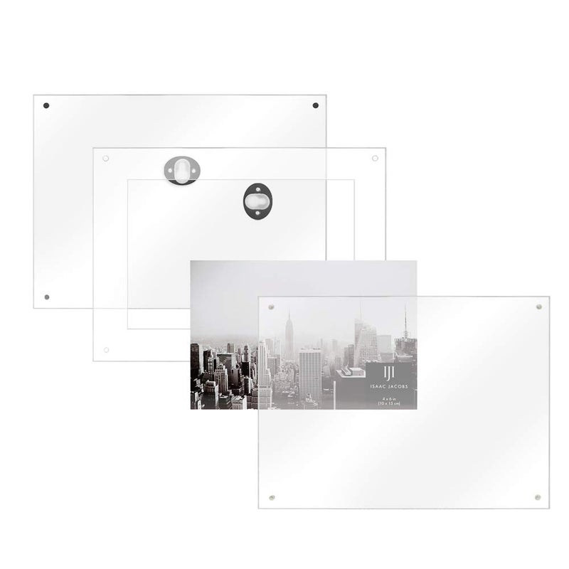 Isaac Jacobs 4x6 Wall-Mountable Clear Acrylic Picture Frame, Magnetic Photo Frame, Made for Gallery Display, Wall Space, Wall DÃ©cor, Art, Home or Office - Image 3